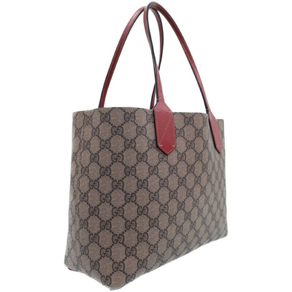 Gucci GG red Leather Tote Reversible